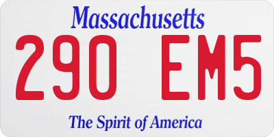 MA license plate 290EM5
