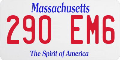 MA license plate 290EM6