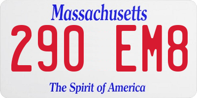 MA license plate 290EM8