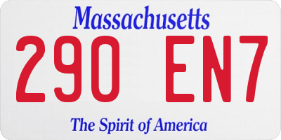 MA license plate 290EN7