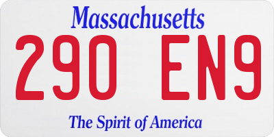 MA license plate 290EN9