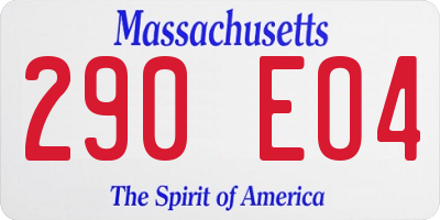 MA license plate 290EO4