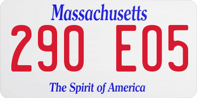 MA license plate 290EO5