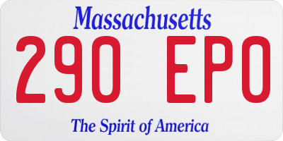 MA license plate 290EP0