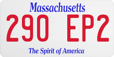 MA license plate 290EP2