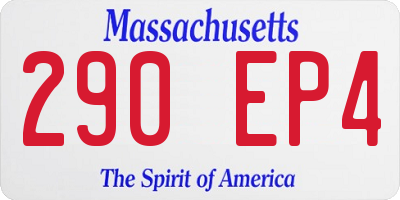 MA license plate 290EP4