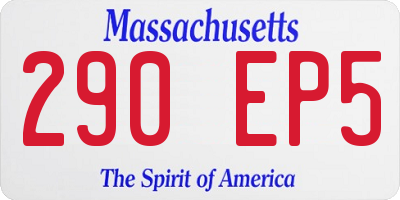 MA license plate 290EP5