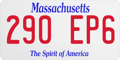 MA license plate 290EP6