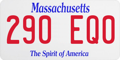 MA license plate 290EQ0