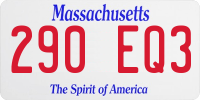 MA license plate 290EQ3