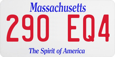 MA license plate 290EQ4