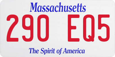 MA license plate 290EQ5
