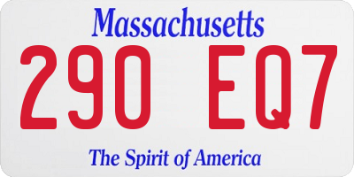 MA license plate 290EQ7