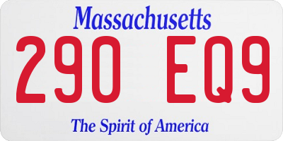 MA license plate 290EQ9