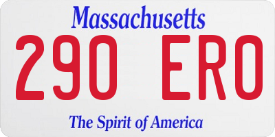 MA license plate 290ER0