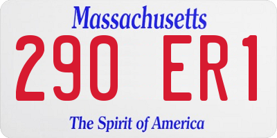 MA license plate 290ER1