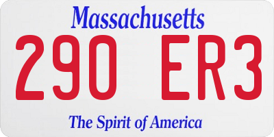 MA license plate 290ER3