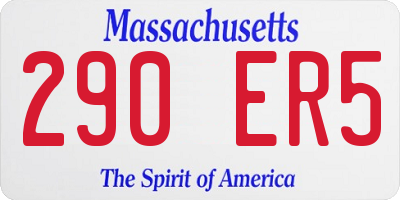 MA license plate 290ER5
