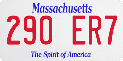 MA license plate 290ER7