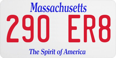 MA license plate 290ER8