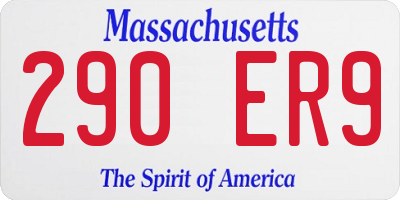 MA license plate 290ER9