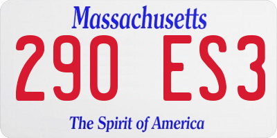 MA license plate 290ES3
