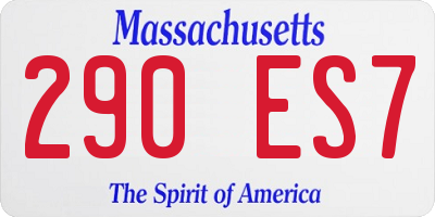 MA license plate 290ES7