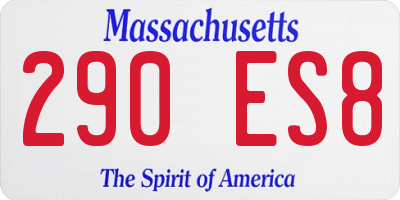 MA license plate 290ES8