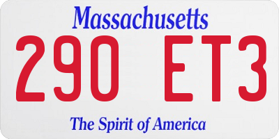 MA license plate 290ET3