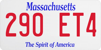 MA license plate 290ET4