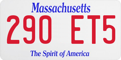 MA license plate 290ET5