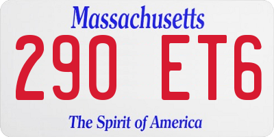 MA license plate 290ET6