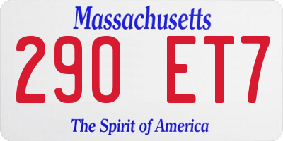 MA license plate 290ET7