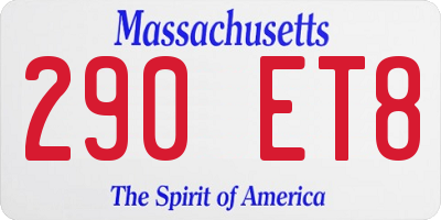 MA license plate 290ET8