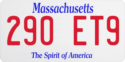 MA license plate 290ET9