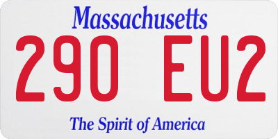 MA license plate 290EU2