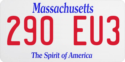 MA license plate 290EU3