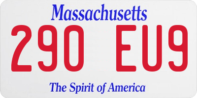 MA license plate 290EU9