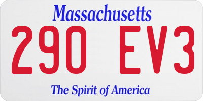 MA license plate 290EV3