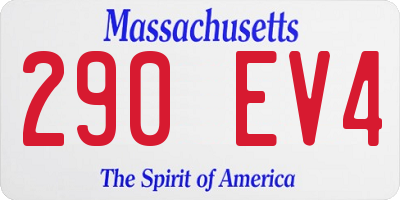 MA license plate 290EV4