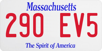 MA license plate 290EV5