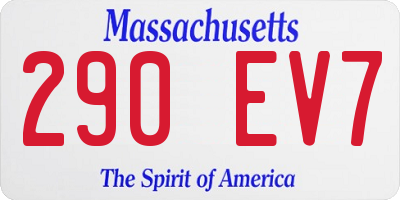 MA license plate 290EV7