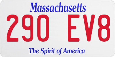 MA license plate 290EV8