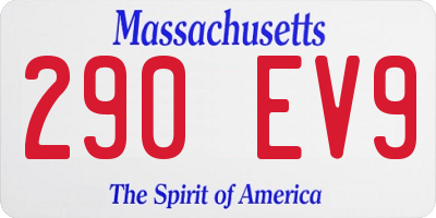 MA license plate 290EV9