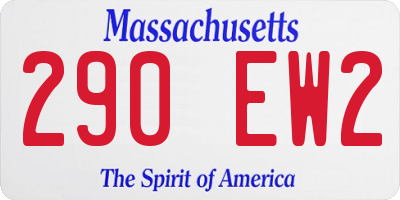 MA license plate 290EW2