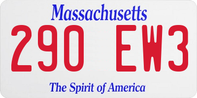 MA license plate 290EW3