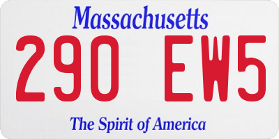 MA license plate 290EW5