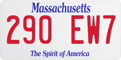 MA license plate 290EW7