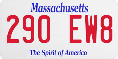 MA license plate 290EW8