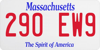 MA license plate 290EW9